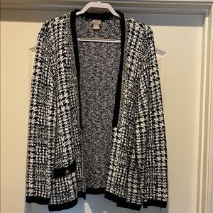 Chico's Black and White Open-Front Cardigan size XXL / 20W / Chico size 4
